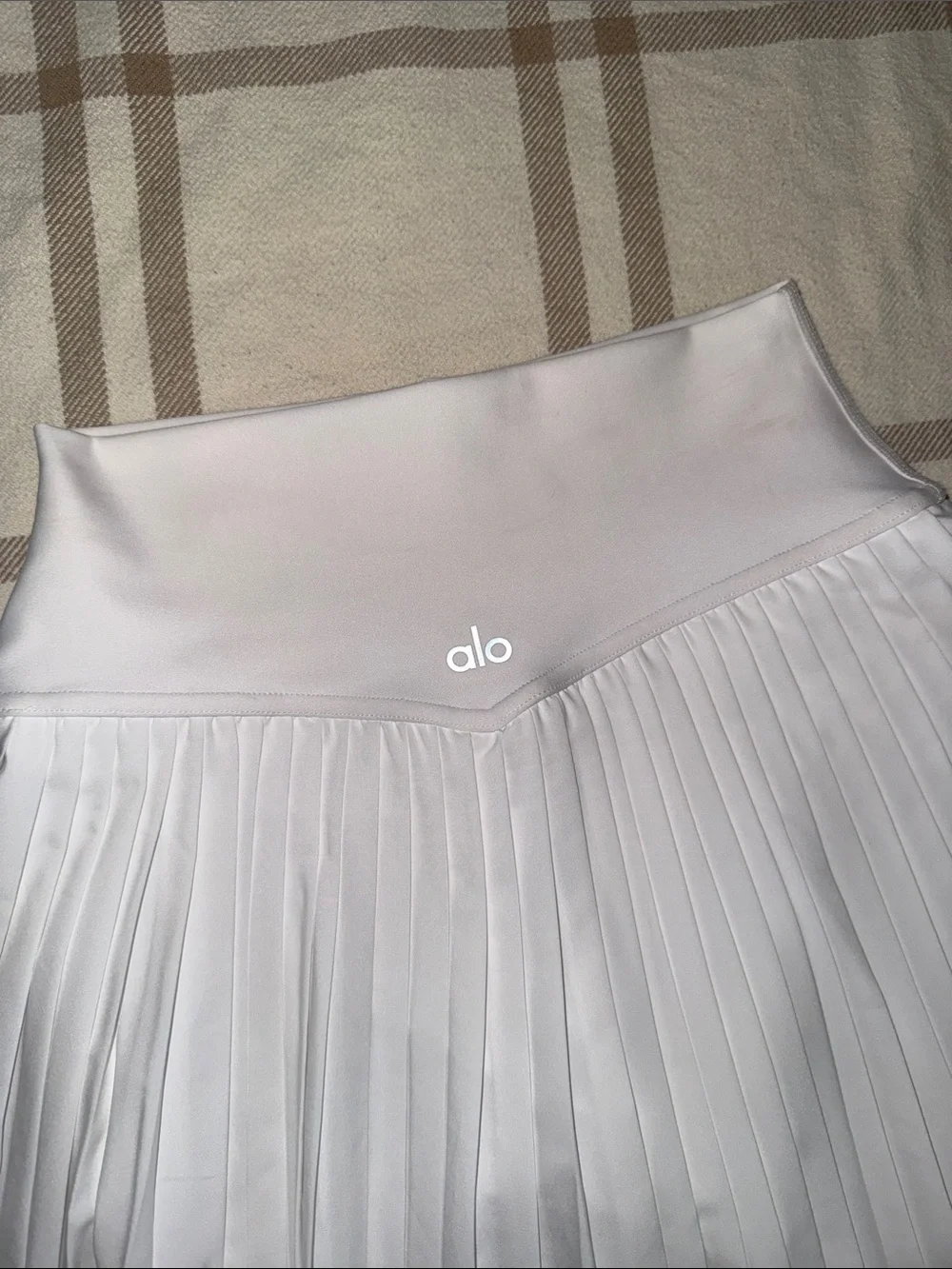 ALO Classic White Pleated Tennis Skirt